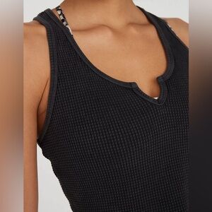OFFLINE by Aerie WOW Waffle Cropped Tank Navy Blue Size Medium